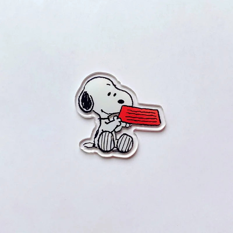 9 Pcs Snoopy Cool Cartoon Acrylic Pin Set Cute Dog Brooch Peanuts Gift for Students Fans Collectors Fashion Bag Accessory