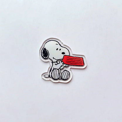 9 Pcs Snoopy Cool Cartoon Acrylic Pin Set Cute Dog Brooch Peanuts Gift for Students Fans Collectors Fashion Bag Accessory