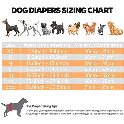 the DOGGY DIAPER - Female Dog Nappies with 8 Sanitary Pad for Bleeding, Physiological Washable Nappies, Anti-Male Dogs Harass Pants