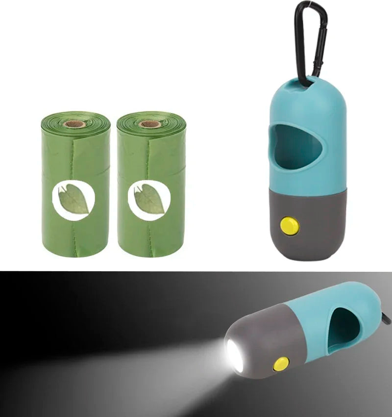 the LED LIGHT POOP BAG DISPENSER - Degradable Dog Poop Bag Dispenser, LED Light Waste Bags Holder, Dispensers Poop Bags Set, Dogs Trash Pets Clean Accessories