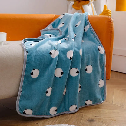 Pet Blanket Soft Flannel Dog Blanket Warm Comfortable Pet Bed Sheet Mat Cartoon Cute Cat Dog Sleeping Blanket Pet Supplies