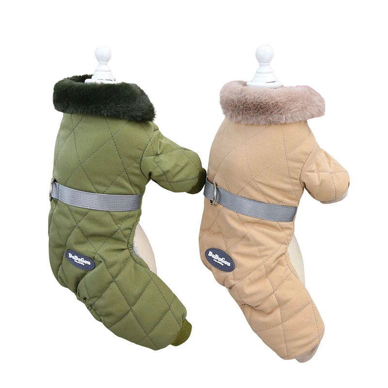 Thick Dog Jumpsuit for Small Medium Dogs Winter Warm Fleece Pet Coat Jacket with D-ring Chihuahua Yorkie Costume Pet Overalls