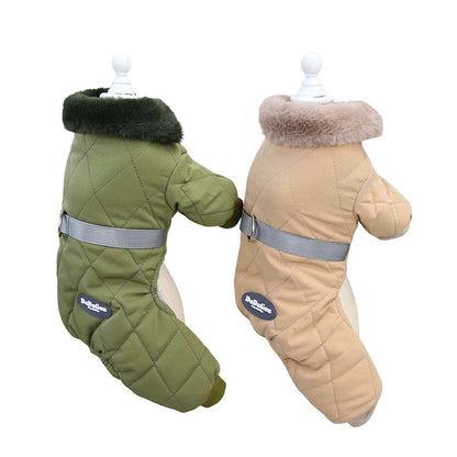 Thick Dog Jumpsuit for Small Medium Dogs Winter Warm Fleece Pet Coat Jacket with D-ring Chihuahua Yorkie Costume Pet Overalls