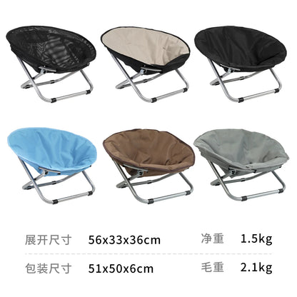 Folding Pet Bed Chair Portable Round Elevated Cat Bed Waterproof Puppy Chair Pet Moon Bed Two Height Adjustments Pet Gift
