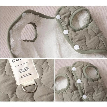 Winter Pet Coat Clothes for Cold Weather Clothing Warm Dog Clothes with Built in Harness Hole Pet Apparel Cozy Snow Vest