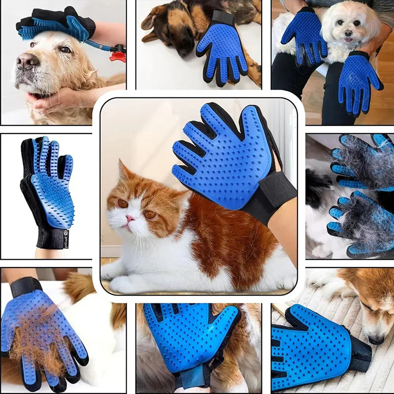 Pet Hair Remover Shower Gloves Puppy Cats Bath Brush Cleaning Silicone Comb Glove Massage Grooming Dogs Supplies