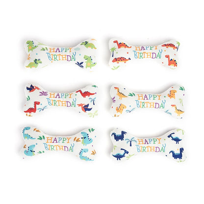 the BIRTHDAY BONE - Dog Toys, Bone Bite Resistant Interactive Toys, Relieve Emotions Squeaking Sound Plush Chew, Vocalize Toys - Birthday Gift