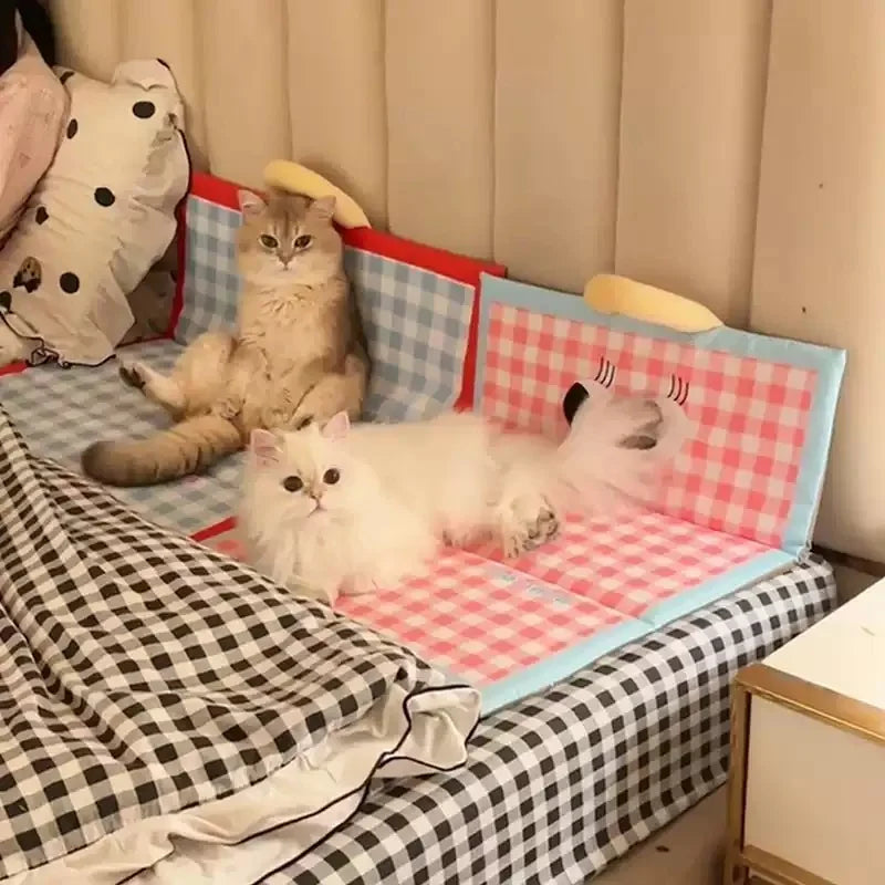 Foldable Chic Pet Bed - Cute Portable Dog Cat Mat for Indoor & Outdoor Use Soft  Washable Pad for Puppy Kitten Small Pet