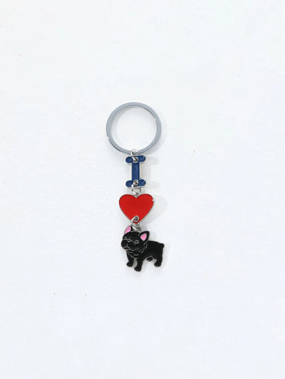 Pet dog car keychain pendant creative metal accessories key ring holiday gifts