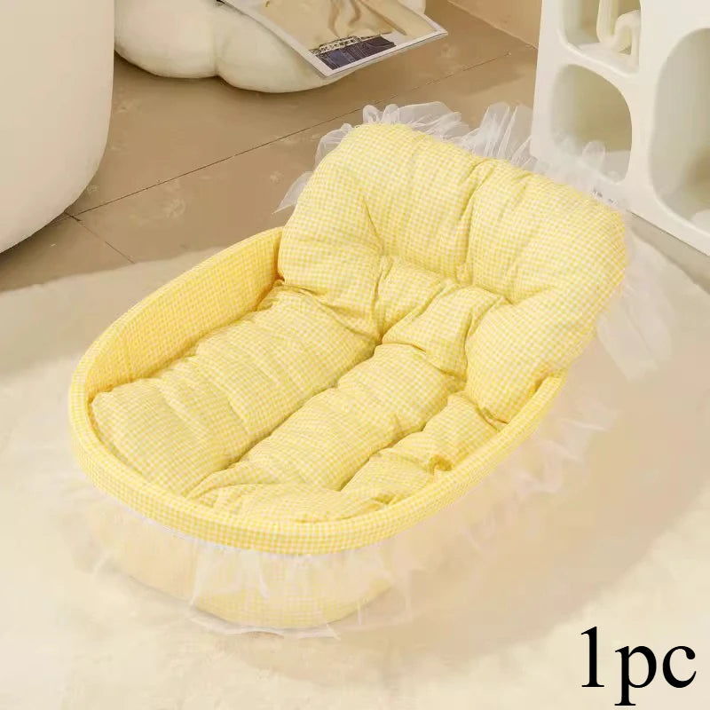Macaron Color Dog Bed Pet Kennel Four Seasons Universal Winter Dopamine Cat Nest Deep Sleeping Nest Pet Supplies