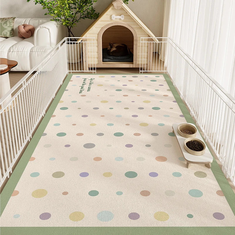 the DOG RUG - Simple Dot Pattern Pet Floor Mats, Waterproof Anti-Urine and Wear-Resistant Pet Placemats, Dog Food Mat/Cat Food Mat