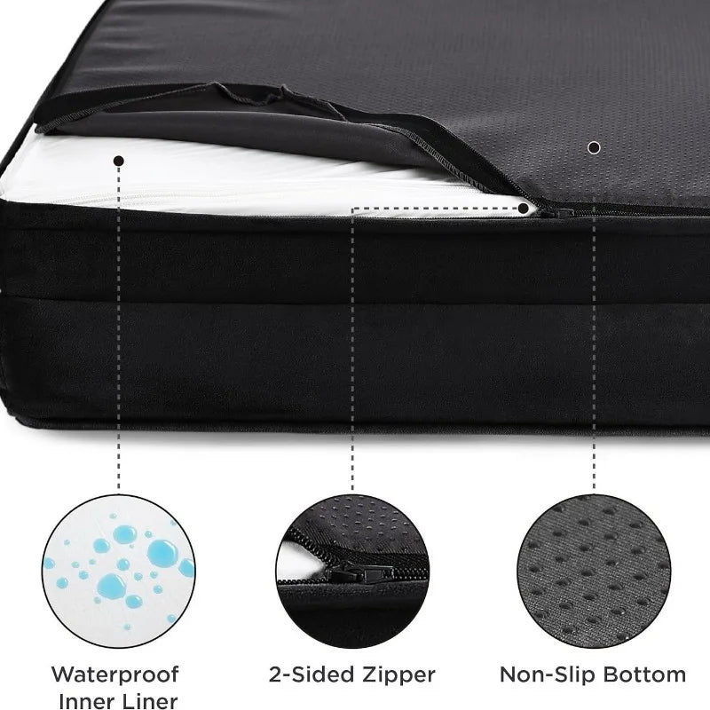 Jumbo Large Orthopedic Dog Bed Memory Foam Pet Sofa Couch Waterproof Elevated Cushion Warm Puppy Bolster Couch Removable Cover