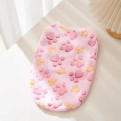 Flannel Dog Clothes Pet Clothes for Small Medium Dogs Soft Puppy Vest Cute Paw Print Chihuahua Coat Yorkshire Vest Pet Costume