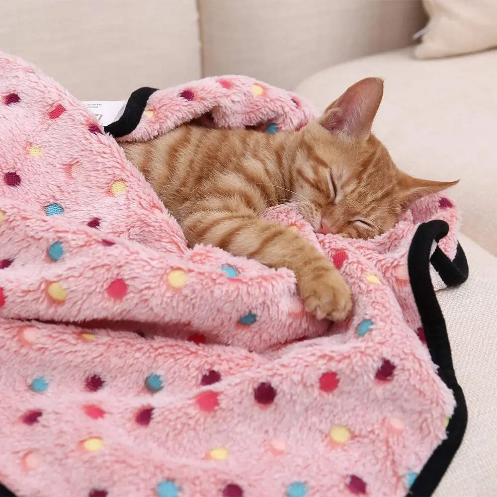 Soft Fluffy High Quality Pet Blanket Cute Cartoon Pattern Pet Mat Warm And Comfortable Blanket For Cat Dogs Mat Cover Pet Suppli