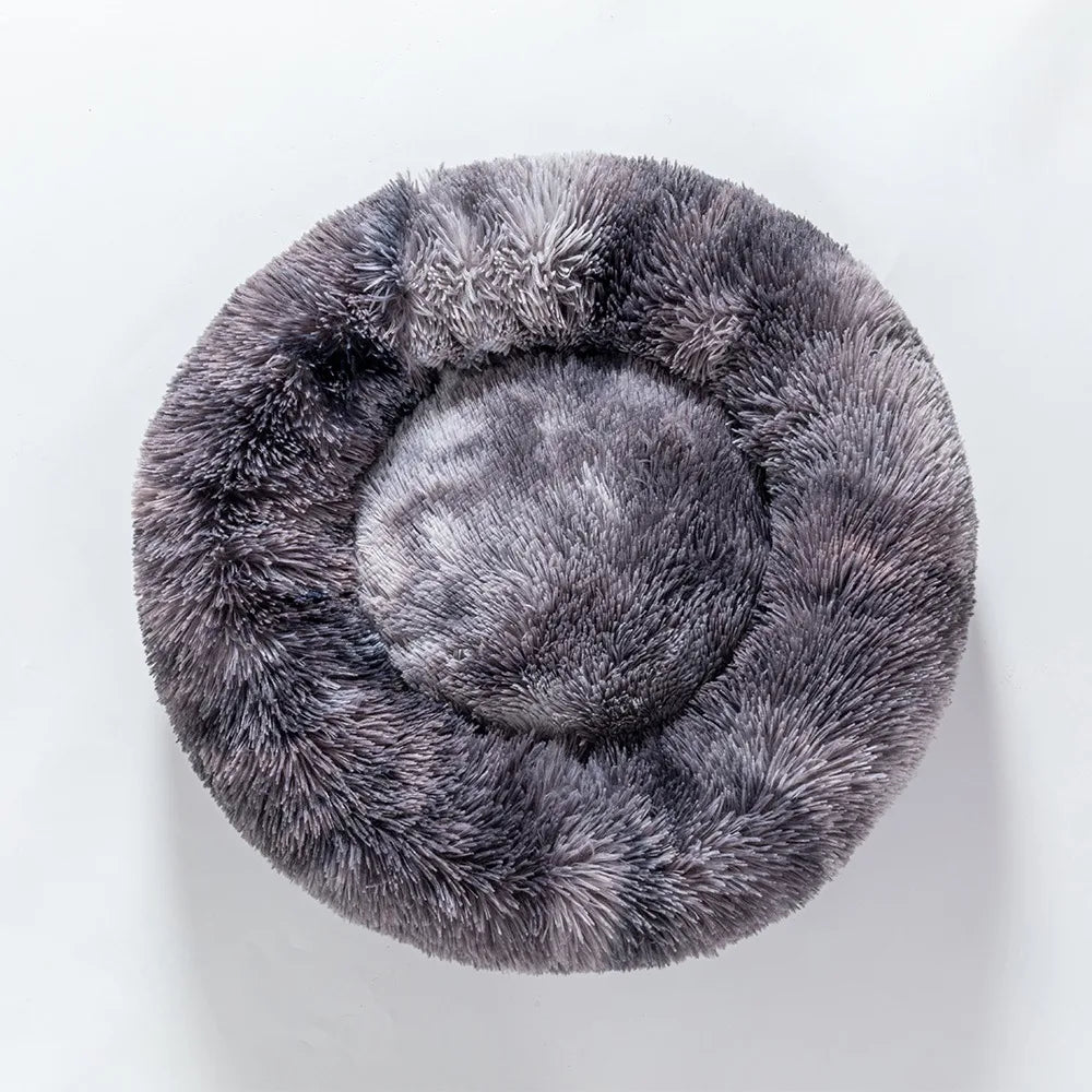 Calming Dog Bed for Small Dogs - Donut Washable Small Pet Bed, Anti-Slip Round Fluffy Plush Faux Fur Large Cat Bed