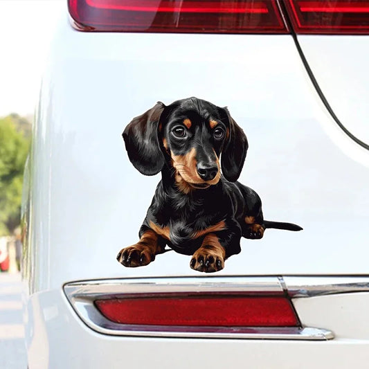 Dachshund Dog Decals Waterproof Vinyl Stickers for Car Accessories Decoration Cartoon Animal Pattern  Self Adhesive