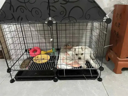 the BANGKOK BARKER - Fences Simple Kennel, Iron Teddy Living Room, Creative Doghouses, Pet Indoor Balcony Home, Pomeranian Puppy Courtyard Pet Cage