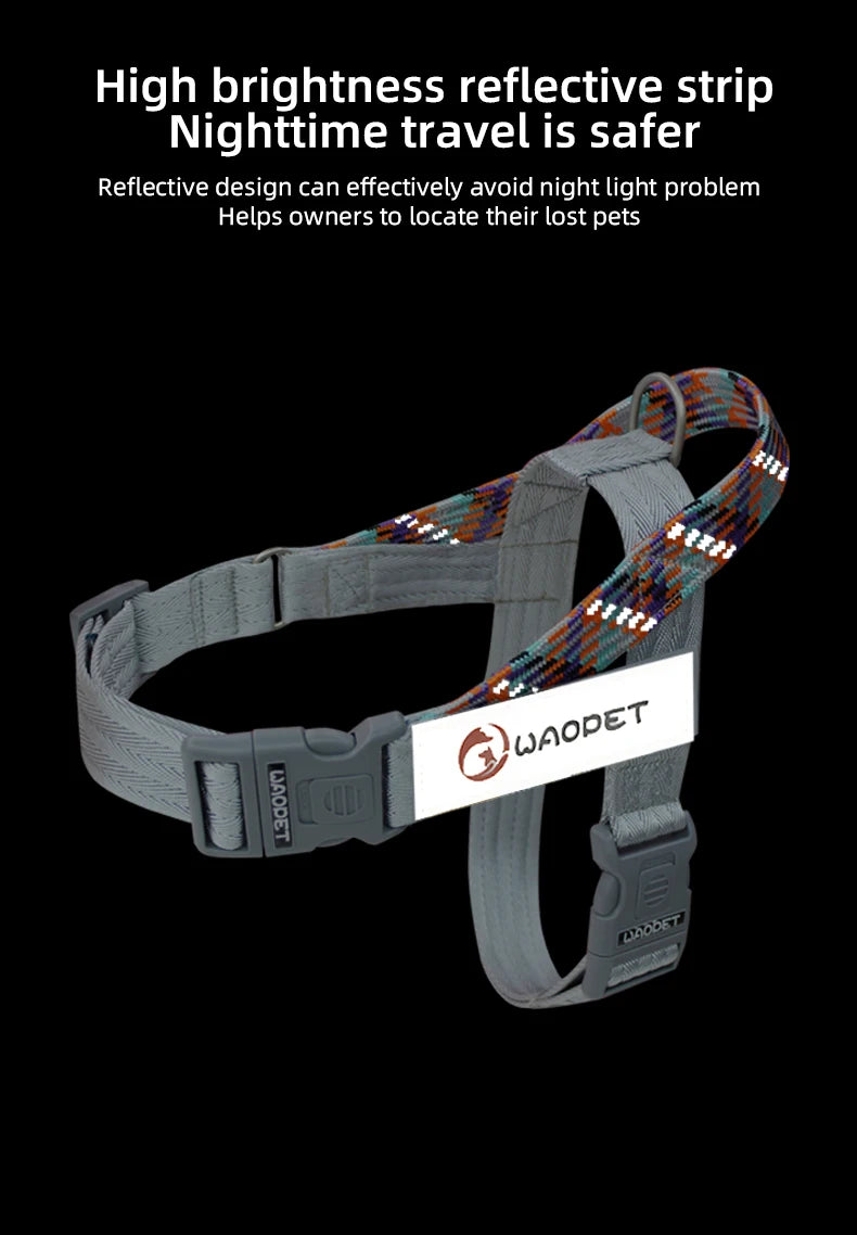 Large Pet Dog Reflective Harness Cat Chest Strap Adjustable Small Medium Dog Puppy Harness Vest Teddy Outdoor Walker Lead Leash