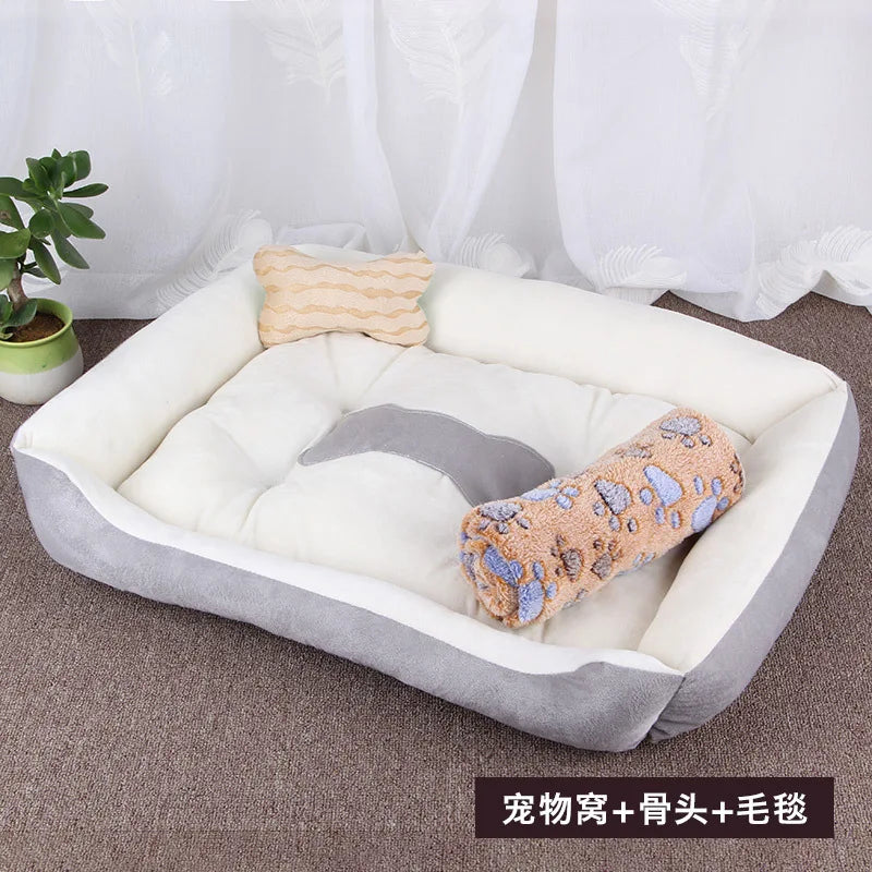 Super Soft Sofa Dog Beds Waterproof Bottom Kennel Fleece Warm Bed Mat For Large Dogs Rectangle Winter Pet Cat House Dog mattress