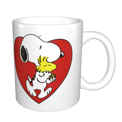 Manga Snoopy Woodstock Cartoon Dog Coffee Mug DIY Customized Ceramic Tea Milk Mug
