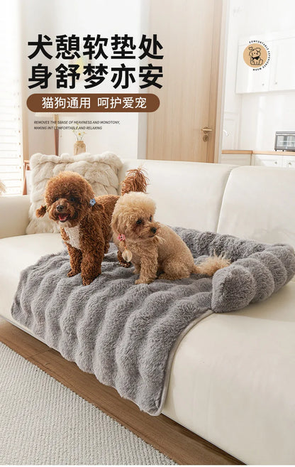 the PAWSOFA COZY COVER - Winter Warm Dog Sofa/Couch Cover, Bed Soft Pet Blanket Pad/Mat for Small Dogs, Pet Accessories, Cat/Dog Durable Blanket Travel & Indoor