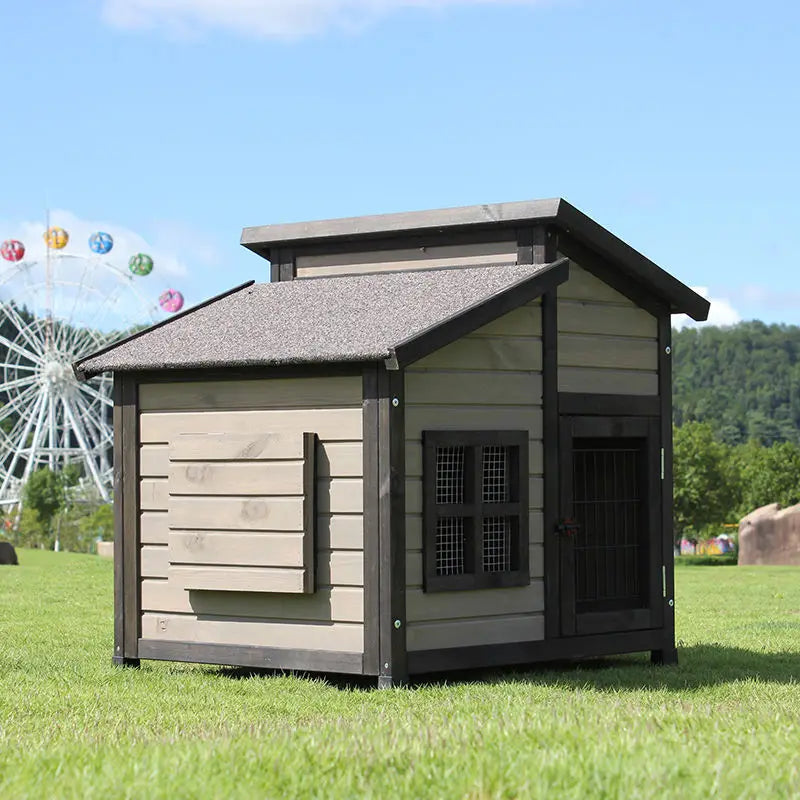 the DOGGY DUPLEX - Quality Assurance Large Outdoor Comfort Wooden Dog Kennel Designs