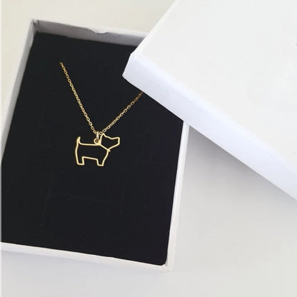 Tiny Dog Pendant Necklaces Stainless Steel Necklaces Chain Necklace for Women Children Gift Jewelry Fashion Necklace