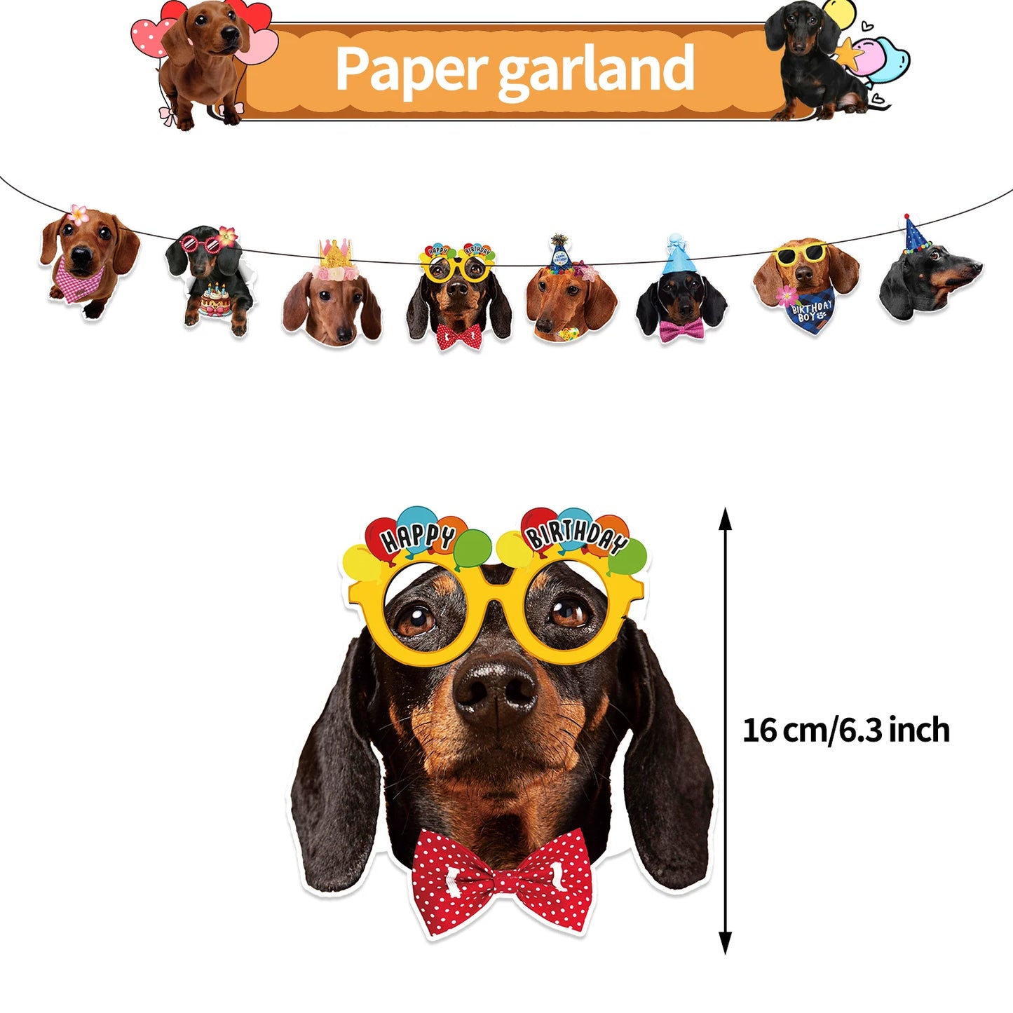 Cute Dachshund Theme Birthday Party Decorations Lovely Puppy Backdrop Cake Insert Banner Balloon Baby Shower Supplies Child Gift