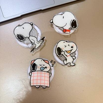 Cute Puppy For Snoopy Suction Magnet Smartphone Magnetic Mobile Phone Holder Samsung For Z Flip 7 Magnetic Phone Stand Practical