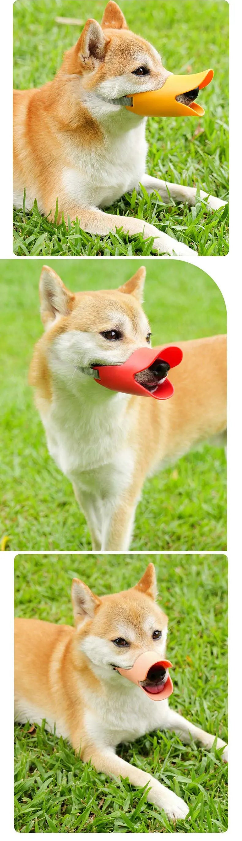 Dog Silicone Duck Muzzle For Pet Anti Bite Stop Barking Small Large Dog Mask Safe Adjustable Mouthpiece Cover Pet Accessories