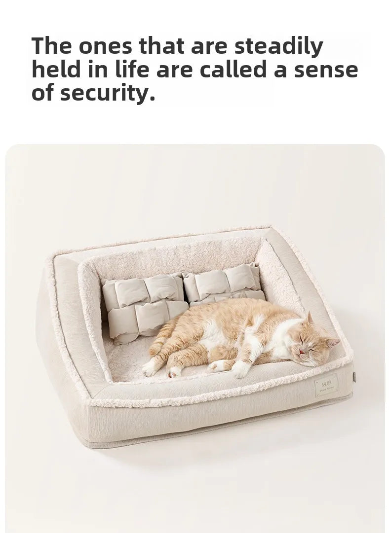 Winter Warm Dog Kennel High Elasticity Sponge Dog Beds Removable Washable Cat/Dog Sofa for Medium-sized Dogs Pet Supplies