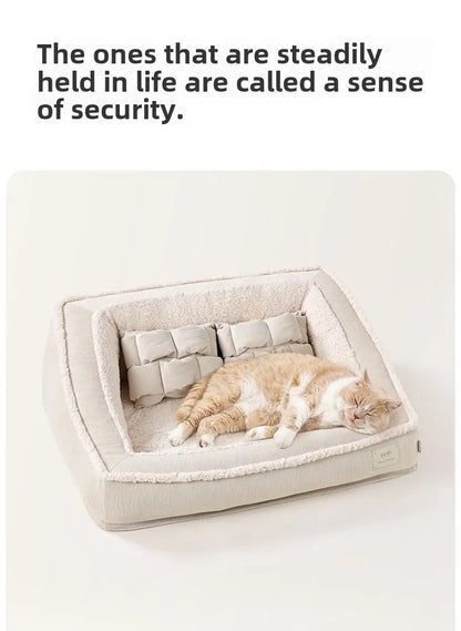 Winter Warm Dog Kennel High Elasticity Sponge Dog Beds Removable Washable Cat/Dog Sofa for Medium-sized Dogs Pet Supplies