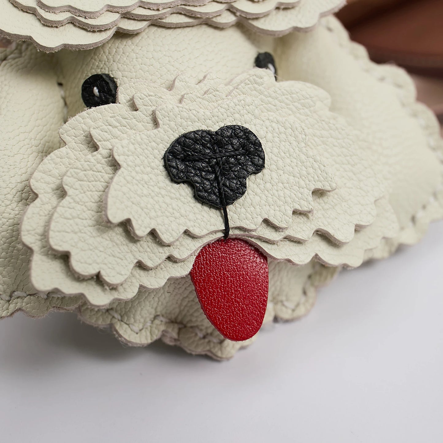 Sheepskin Handmade Real Leather Cute Teddy Dog Bag Charm KeyChain Gift Cute Decoration For Bags Exquisite Charm Bag Accessories