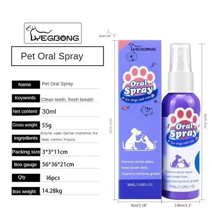 the ORAL SPRAY - Pet Teeth Cleaning Spray, Oral Care, Remove Tooth Stains, Keep Fresh Breath for Cats and Dogs, Whitening & Remove Bad Breath