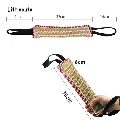 Durable Dog Training Tug of War Interactive Dogs Jute Bite Pillow Sleeve Chewing Toys for Malinois German Shepherd Pet Play Toy