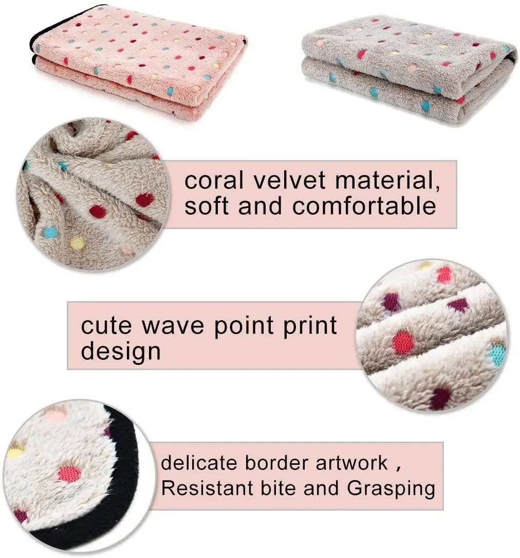 Soft Fluffy High Quality Pet Blanket Cute Cartoon Pattern Pet Mat Warm And Comfortable Blanket For Cat Dogs Mat Cover Pet Suppli