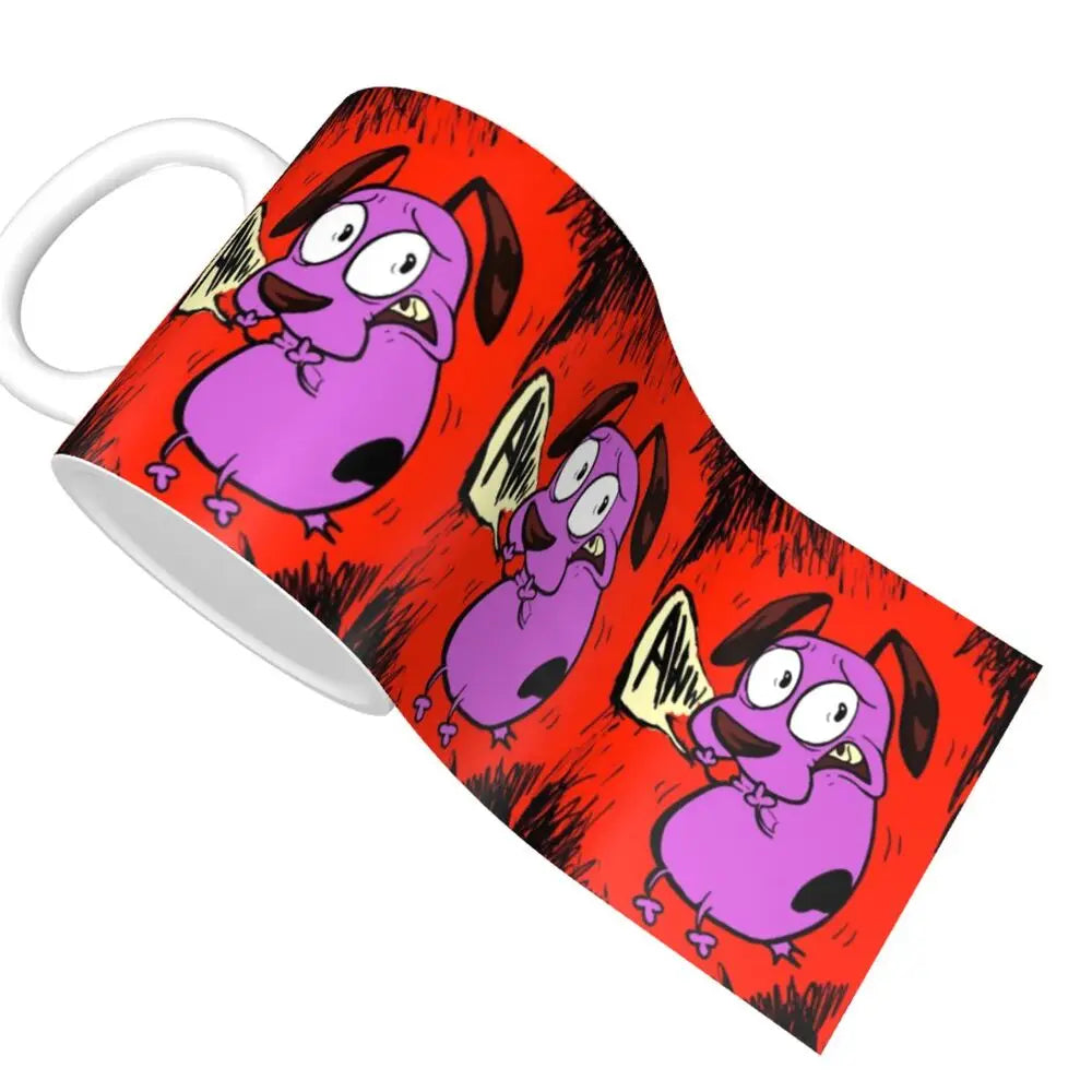 Personalized C-Courage The Cowardly Dog Coffee Mug DIY Ceramic Milk Tea Mug Cup