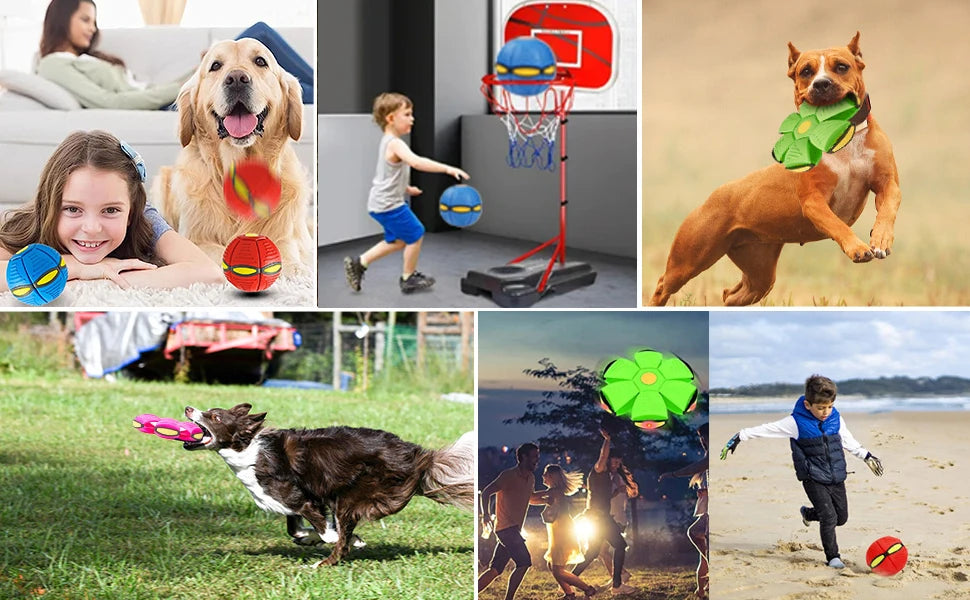 Flying Saucer Bouncing Ball Is A Durable Elastic Fun Dog Pet Toy Suitable for Outdoor Activities Exercise Parent Children Toy