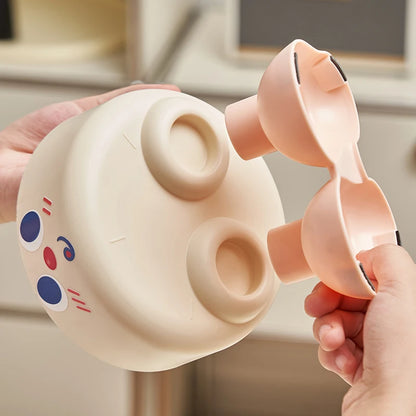 SUPET Cute Smiley Face Stainless Steel Pet Feeding Bowl - Removable, Easy to Clean, Suitable for Small and Medium Dogs and Cats