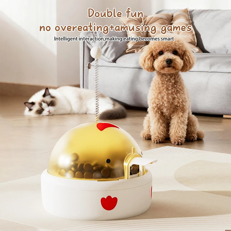 Dog Feeding Toy Interactive Food Dispenser Built in Battery & Sounder Inspiring Patience & Curiosity of Pets Cat & Dog Snack Toy