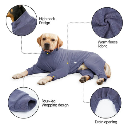 4-Legs Dog Coats Warm Fleece Clothes for Small Medium Large Dogs Dog Cold Weather Outfit Full Body Cover Dog Snowsuit