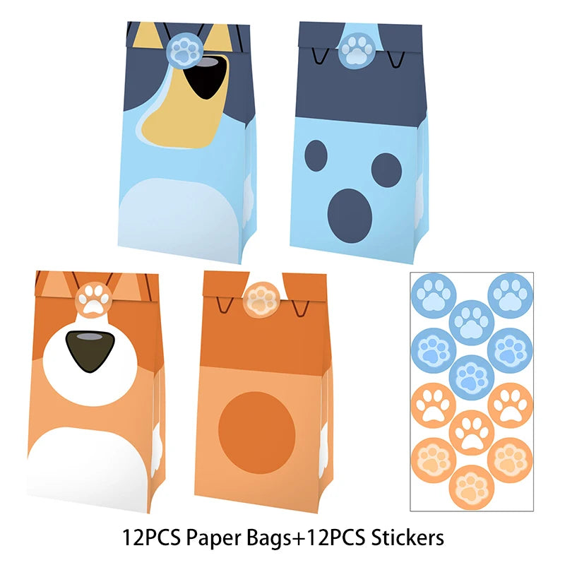 Cute Family Dog Birthday Party Decoration Disposable Plates Cups Banner Cake Stand Backdrop Balloons Set Toy Kids Party Supplies