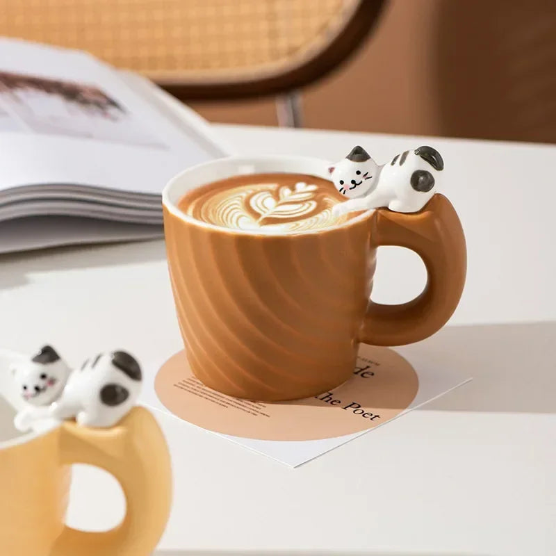 Ceramic Mug Creative Cartoon Cat Cute Cup Children's Milk Breakfast Home Office Coffee Mug Gift Frends Drinkware Tea Cup