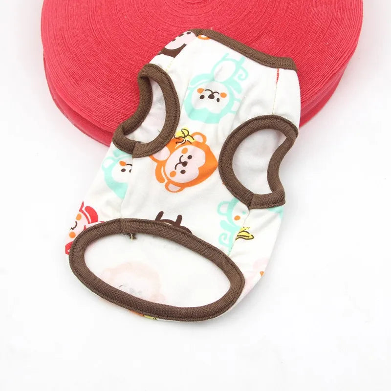 the COOLBARK SUMMER TEE - Dog Clothes Summer Thin Dog Vest T-Shirt, Print Dog Cute Outfits, Chihuahua, Pet Clothing, French Bulldog, Pug Costumes, Puppy Shirts