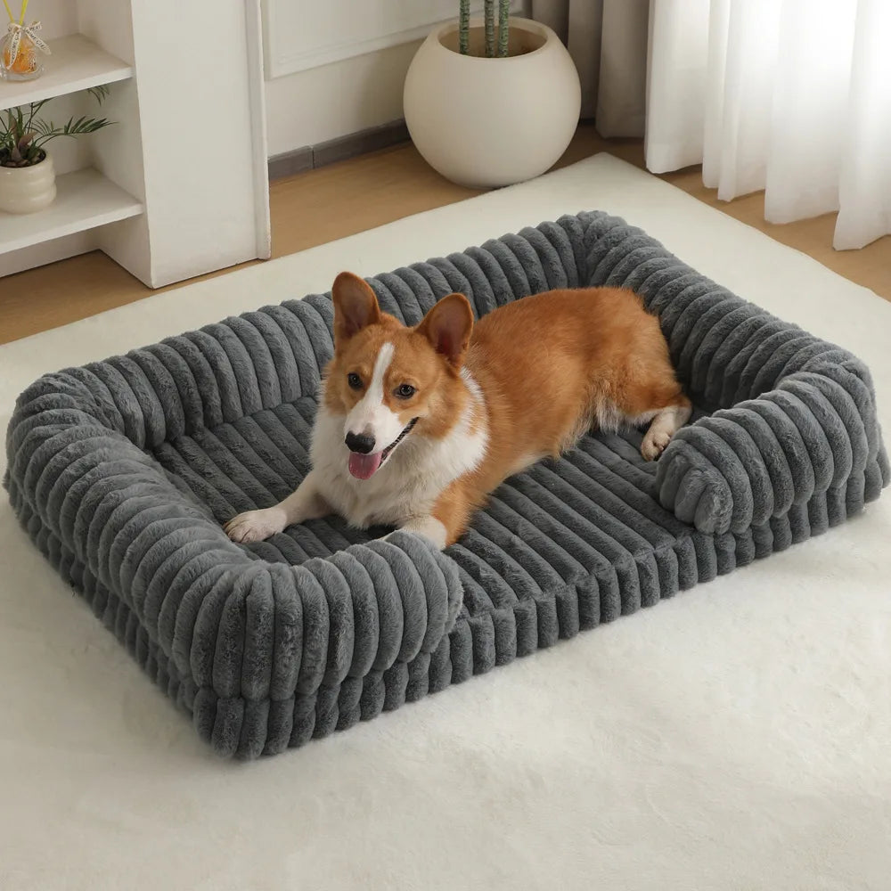 2025 Cross-border new product pet litter winter warm large dog kennel pet mat cat litter dog bed dog mat