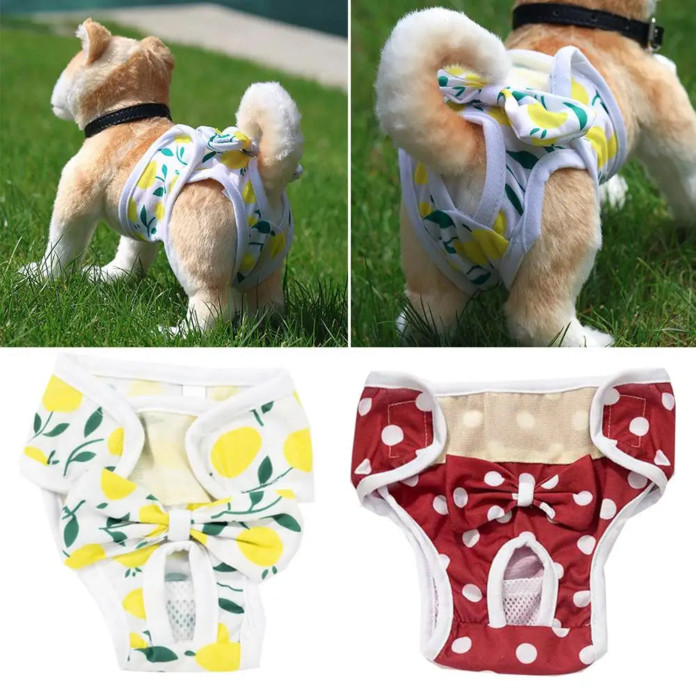 Cartoon Print Dog Diaper Physiological Pant Sanitary Puppy Shorts Underwear Small Medium Dog Cat Pants Female Dog Panties