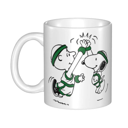 Manga Snoopy Woodstock Cartoon Dog Coffee Mug DIY Customized Ceramic Tea Milk Mug