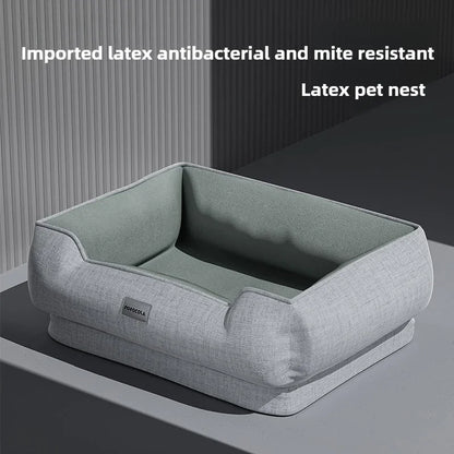 Natural Latex Pet Bed Winter Warm Dog Nest Removable Pet Sleeping Mat Anti-Mite and Antibacterial Cat Bed Soft Foam Pet Mattress