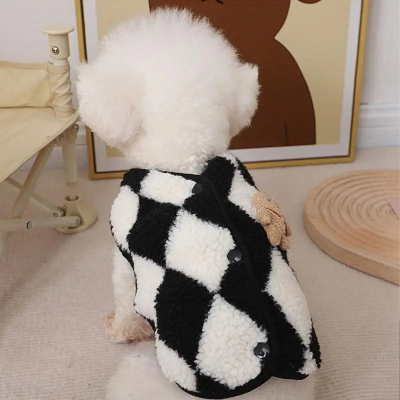 Dog Clothes  Plaid Fleece Pet Jacket for Small Dogs Winter Warm Puppy Coat Chihuahua Yorkshire Bichon Vest Costume Pet Supplies
