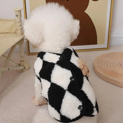 Dog Clothes  Plaid Fleece Pet Jacket for Small Dogs Winter Warm Puppy Coat Chihuahua Yorkshire Bichon Vest Costume Pet Supplies